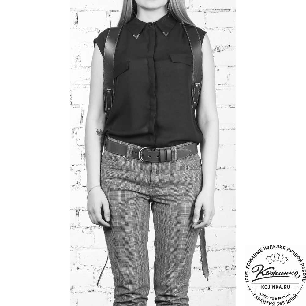 Кожаный рюкзак "Рафаэль" (чёрный)